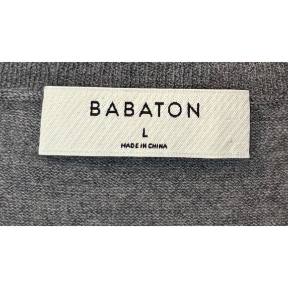 Babaton grey merino wool crew neck sweater size L - Picture 4 of 5